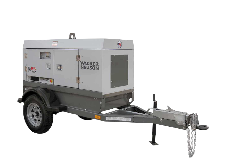 Wacker Neuson G25 20kW generator genset on trailer