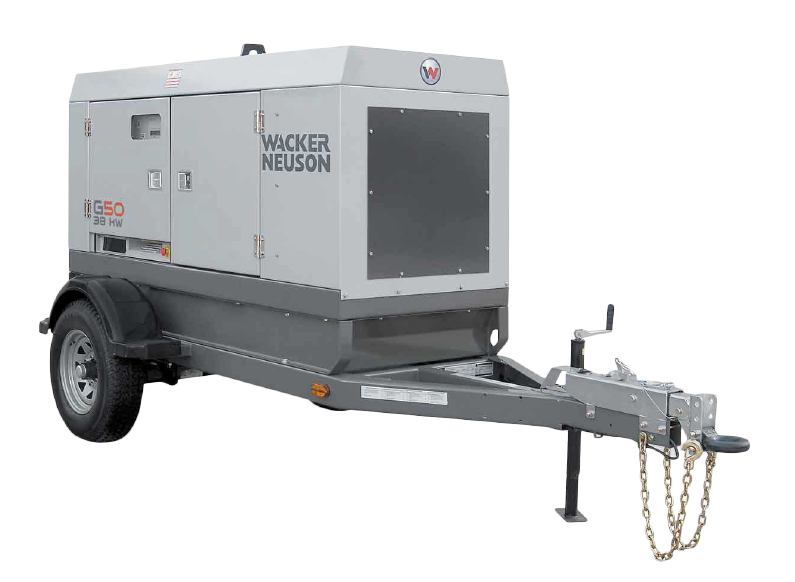 Wacker Neuson G50 38kW generator genset on portable trailer