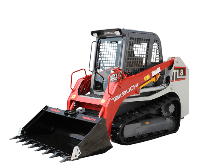 Takeuchi TL8 track loader with tooth bucket