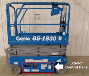 Genie 19 ft scissor lift exterior control panel